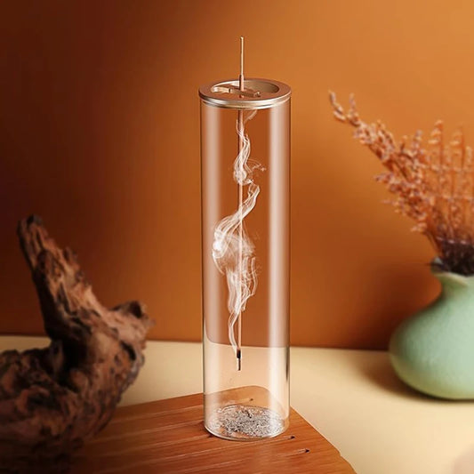 Modern Glass Incense Burner Anti-Ash Flying Incense Holder with Removable Glass