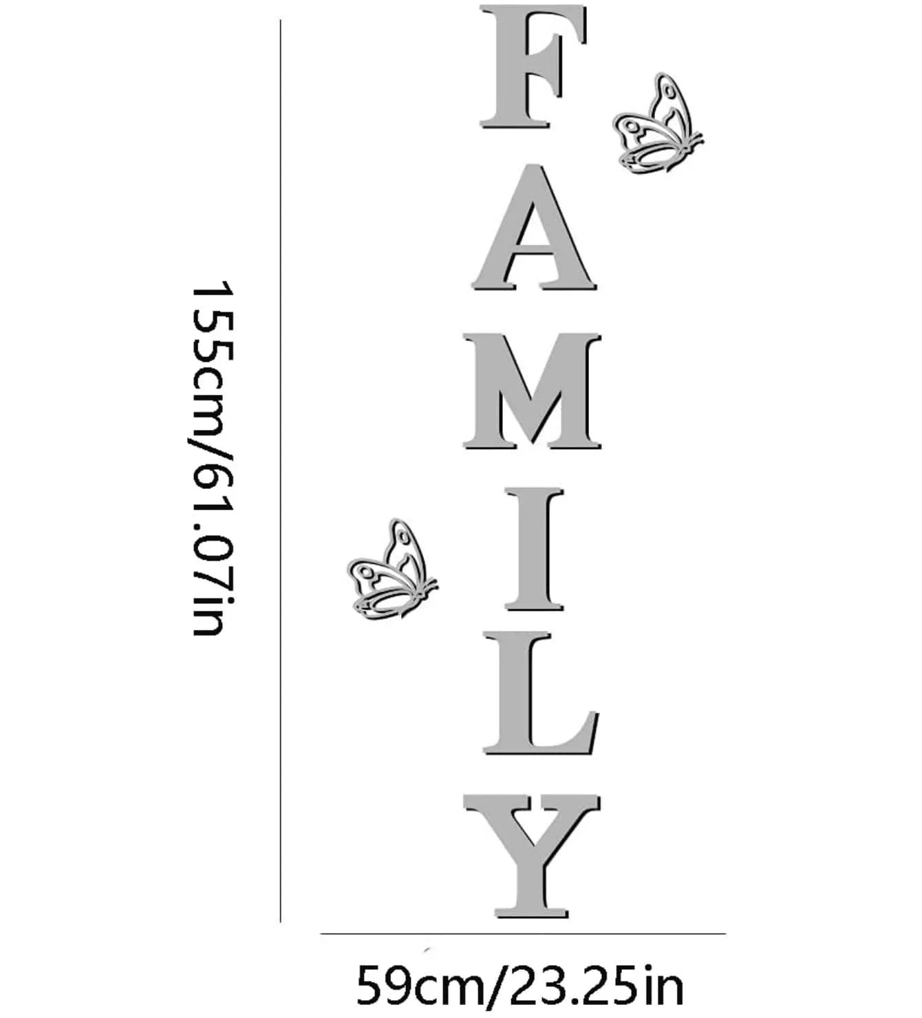 Large 3D Home Mirror Wall Stickers DIY Removable English Letters Family Acrylic Self-adhesive Mirror Wall Decals for Home Decor