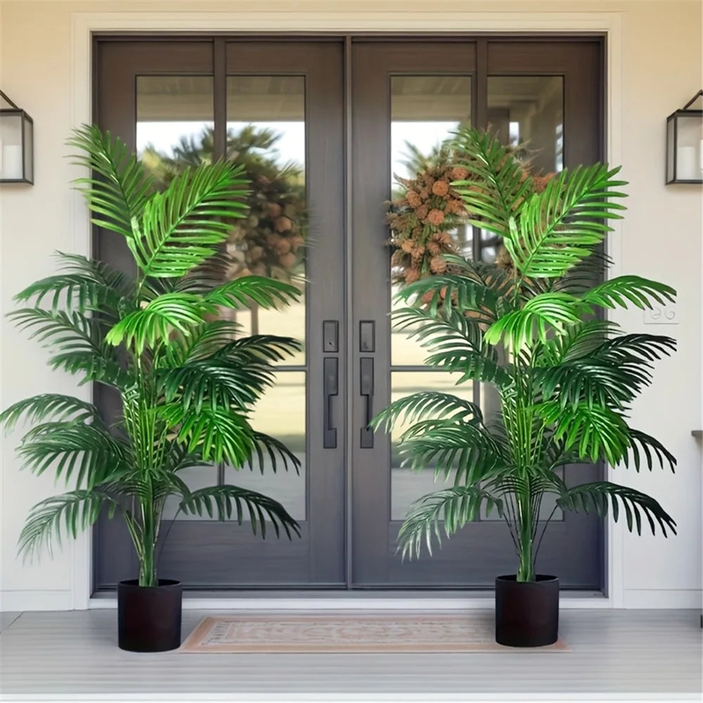 2PCS 24Leaves Areca palm simulation green plants realistic artificial trees suitable for bedroom living room outdoor decoration