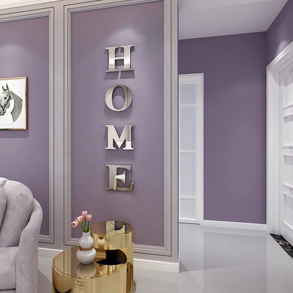 Large 3D Home Mirror Wall Stickers DIY Removable English Letters Family Acrylic Self-adhesive Mirror Wall Decals for Home Decor