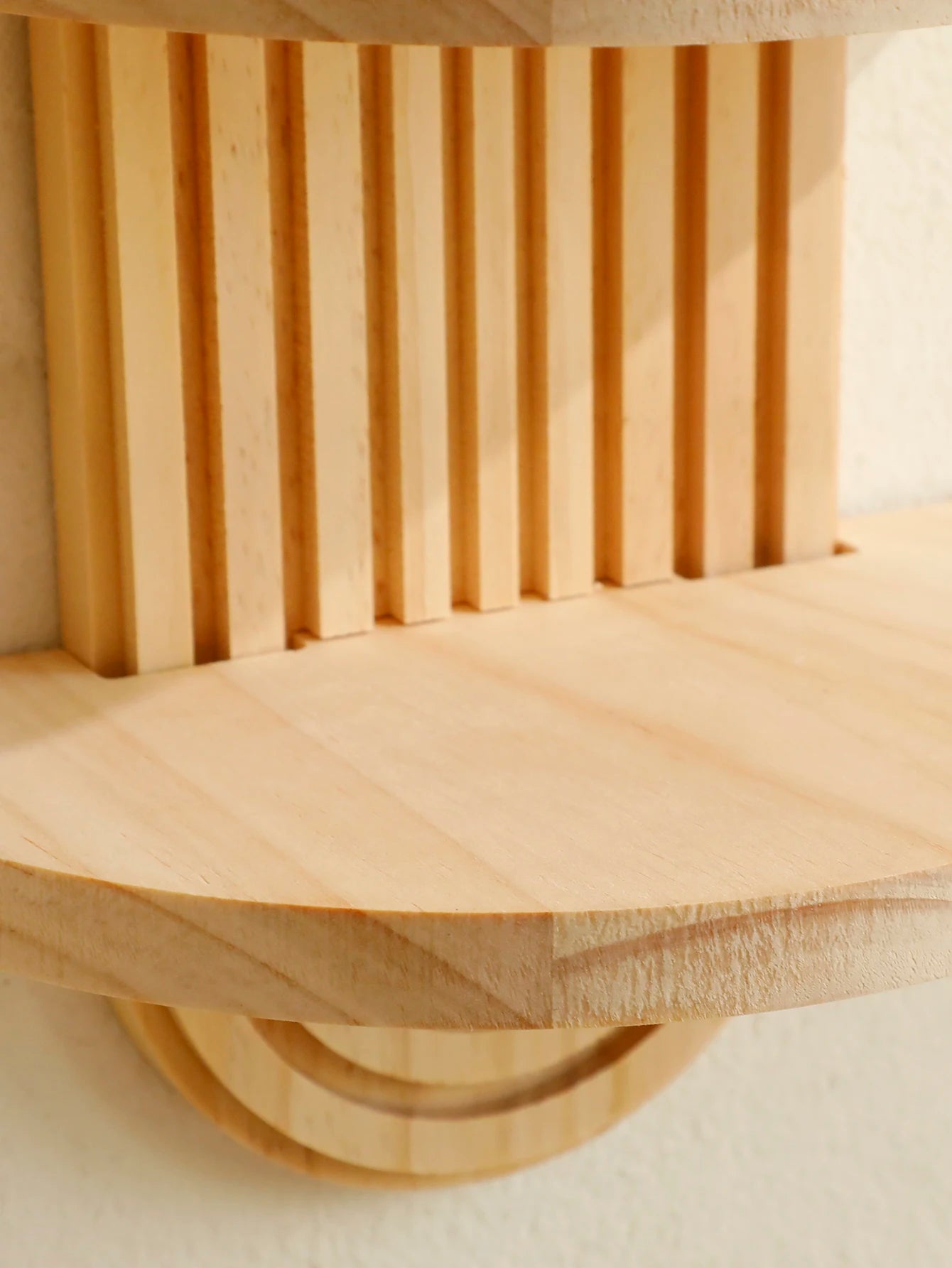 Boho Style Wooden Wall Shelf – Geometric Elegance Meets Natural Charm