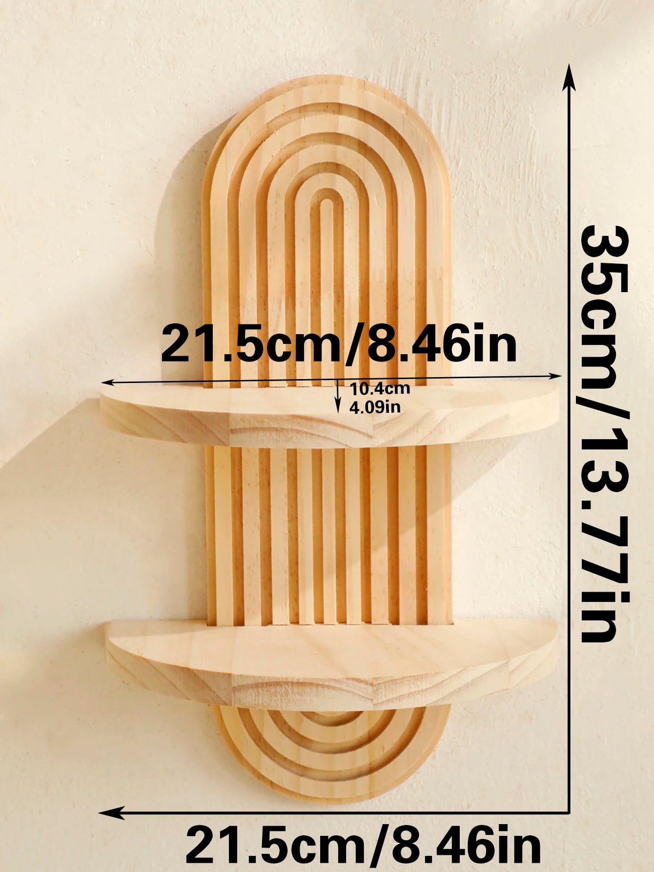 Boho Style Wooden Wall Shelf – Geometric Elegance Meets Natural Charm