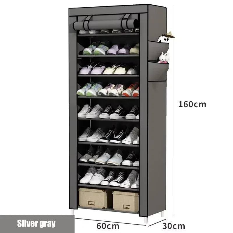 Home corridor living room shoe rack fabric dustproof shoe cabinet economical multi-layer shoe cabinet minimalist furniture