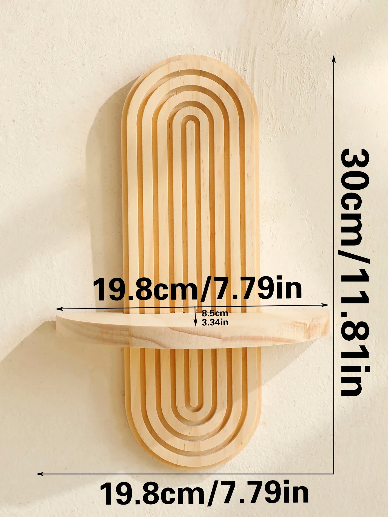 Boho Style Wooden Wall Shelf – Geometric Elegance Meets Natural Charm