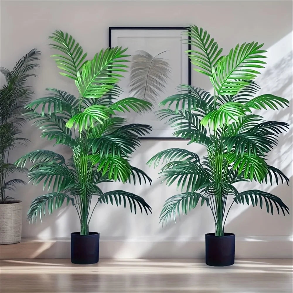 2PCS 24Leaves Areca palm simulation green plants realistic artificial trees suitable for bedroom living room outdoor decoration