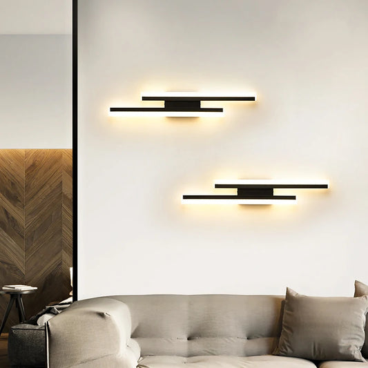 A modern LED wall light suitable for various interior spaces..